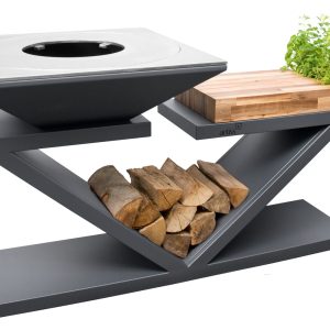 Fireplace and garden grill Artiss G5 graphite grill g5 grafit blat drewniany 1 300x300 - Fireplace and garden grill Artiss G5 graphite